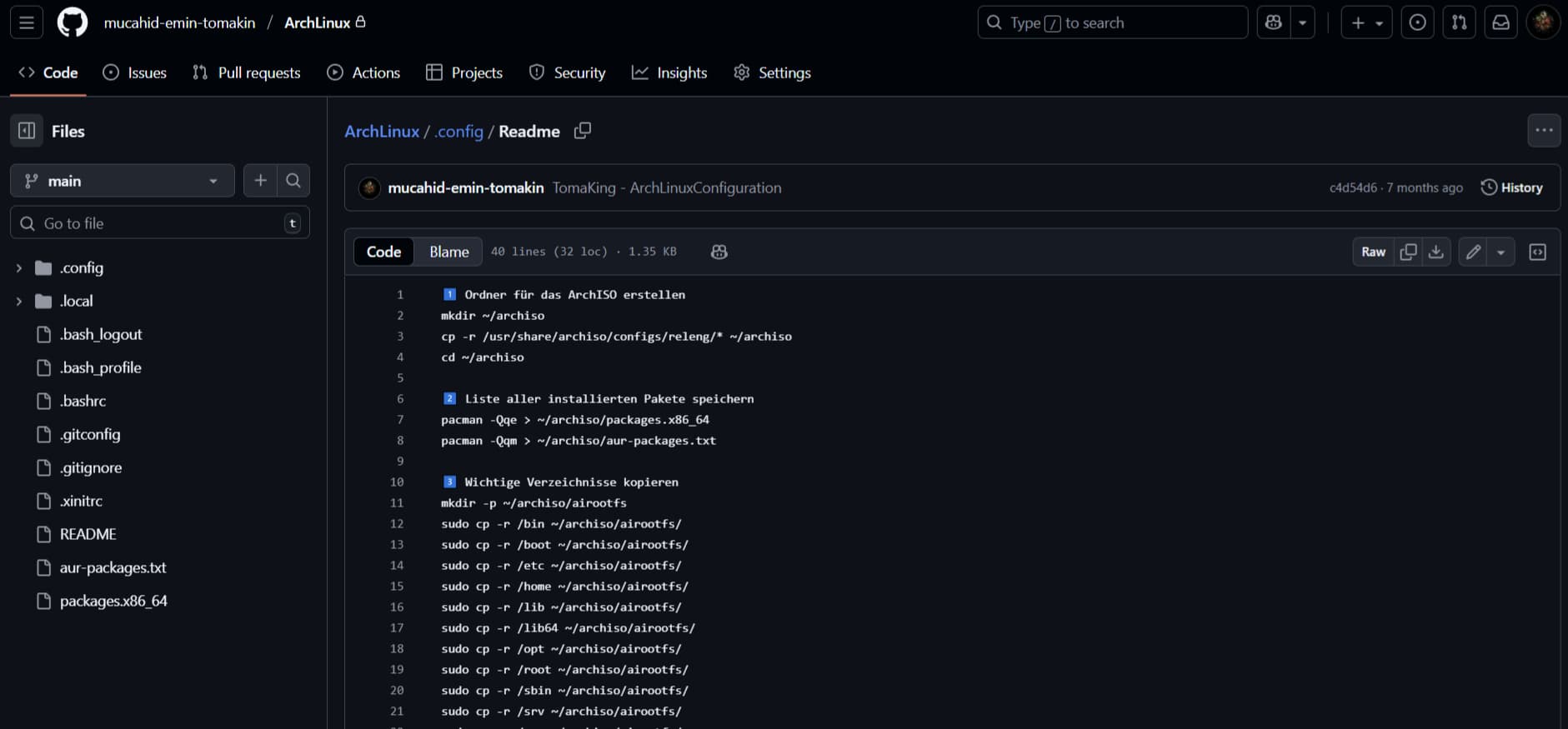 Arch Linux ... nicht installiert, sondern komponiert. Jede Zeile Code, jedes Package, ein bewusster Pinselstrich auf dem Canvas des Systems.